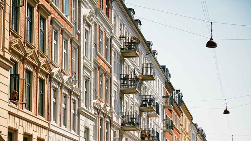 Huse på en vej