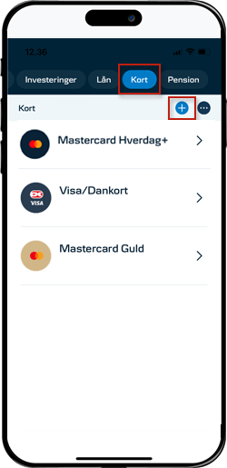 Skærmbillede mobilbank: bestil nyt kort
